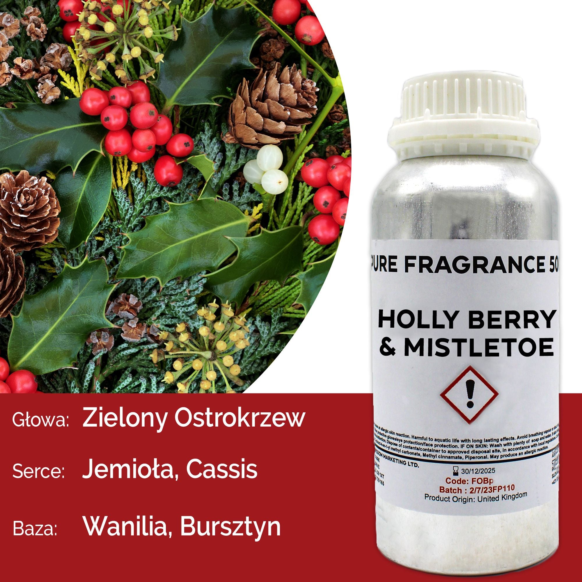 Holly Berry & Mistletoe Pure Fragrance Oil - 500ml