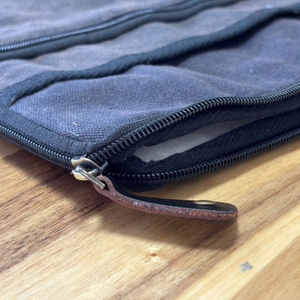 Stonewash Travel Laptop Pouch - Charcoal -24x33cm