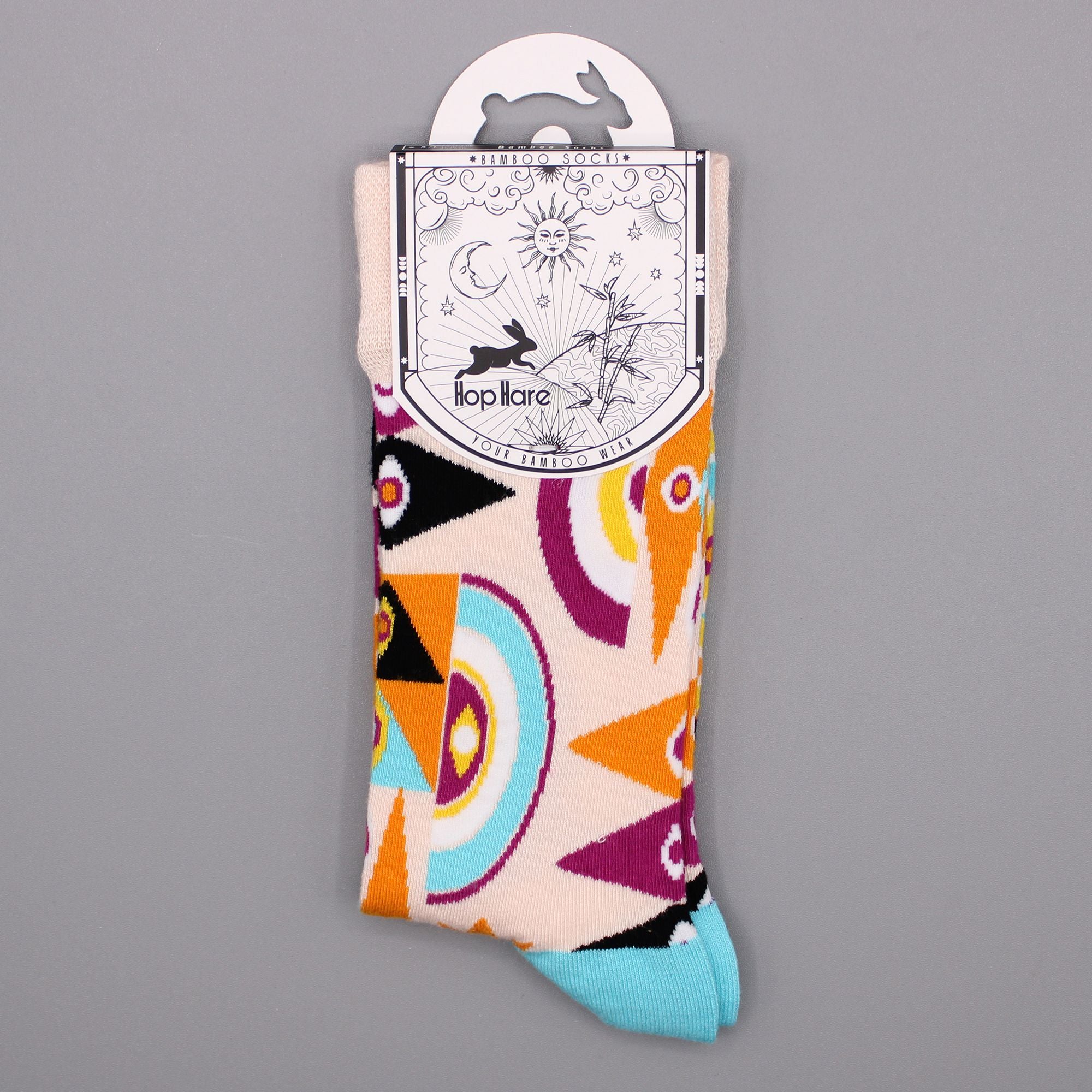 Hop Hare Bamboo Socks (36-40) - Psychedelic Evil Eye