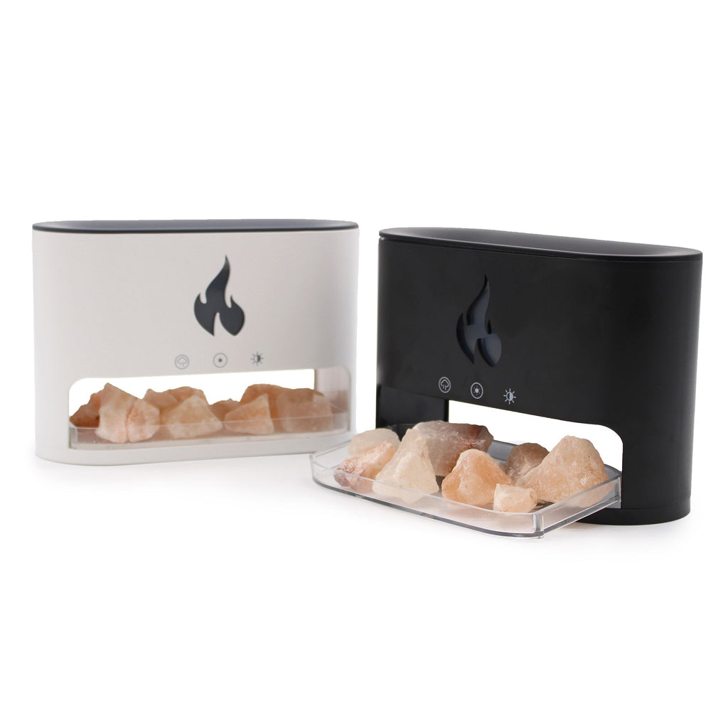 Blaze Aroma Diffuser - Himalayan Salt Chamber - USB-C - Flame Effect (Salt included)