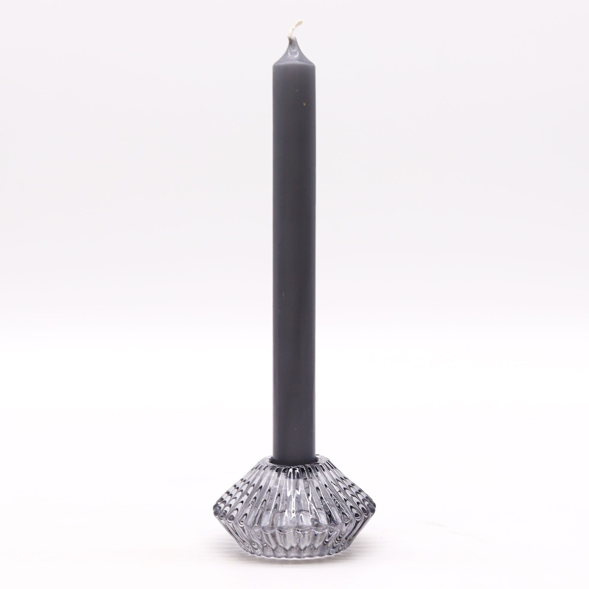 Set of 2  Flower Flip Dinner Candle / Tealight Holder -  Midnight Grey