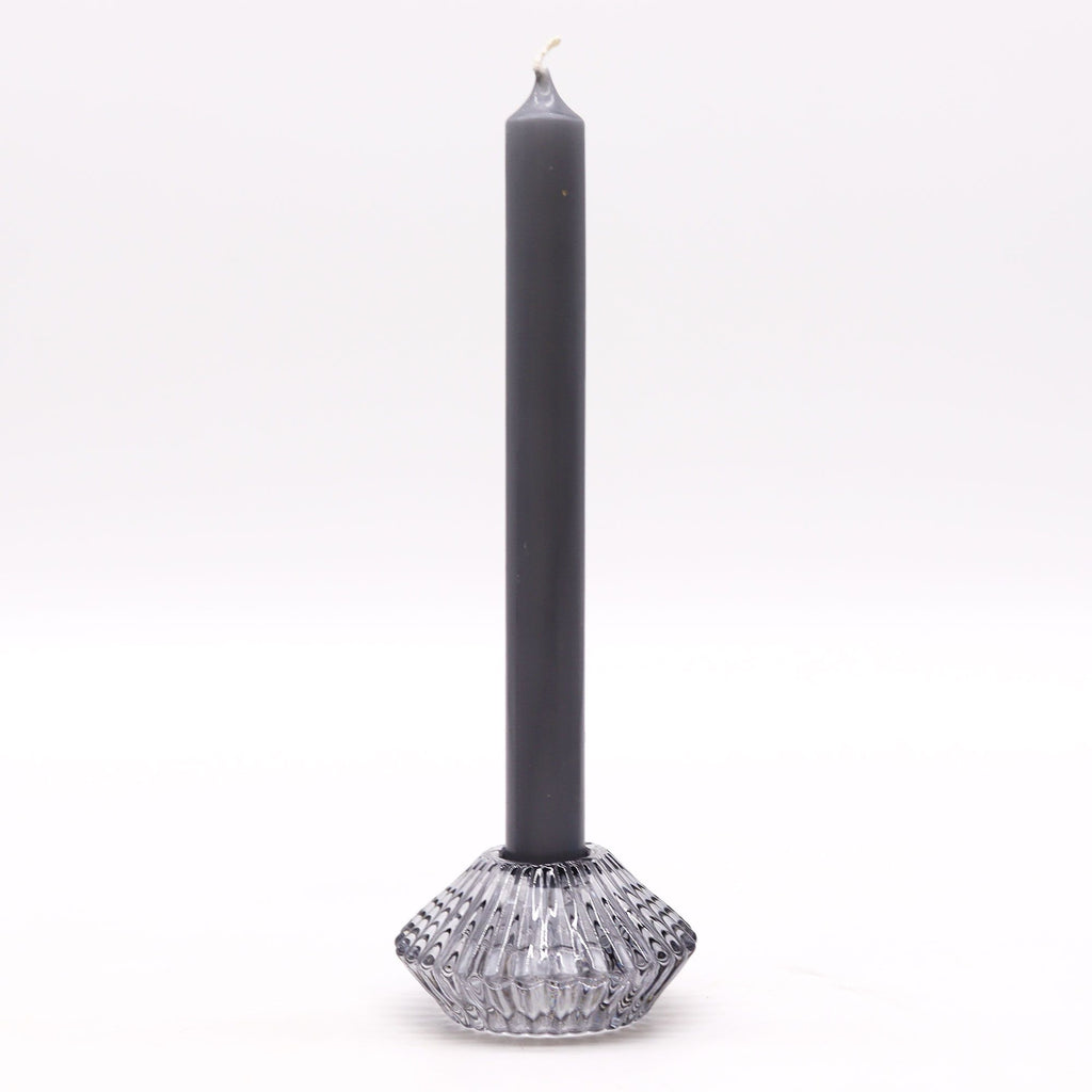 Set of 2  Flower Flip Dinner Candle / Tealight Holder -  Midnight Grey