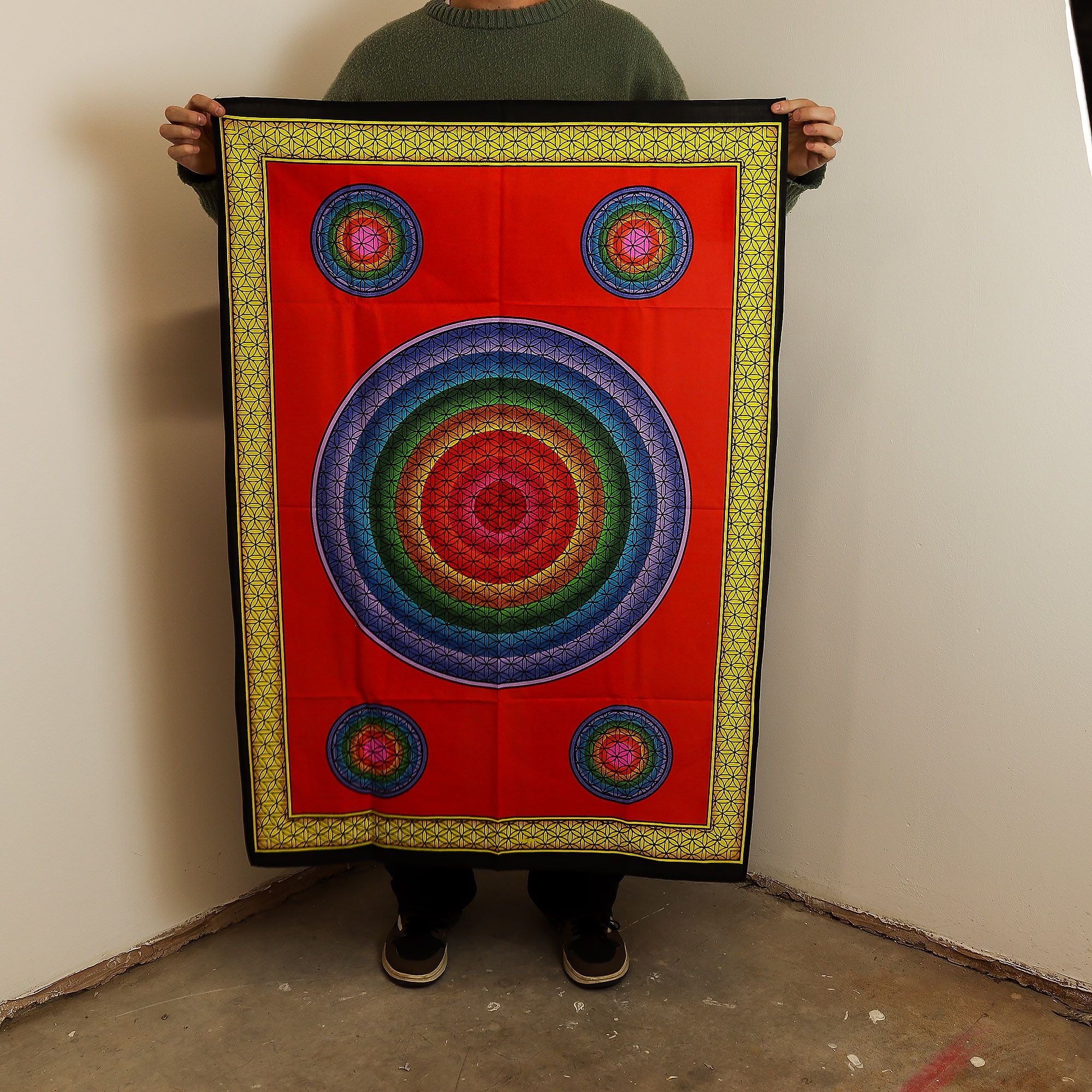 Cotton Wall Art (70x110cm) - Five Flower of Life