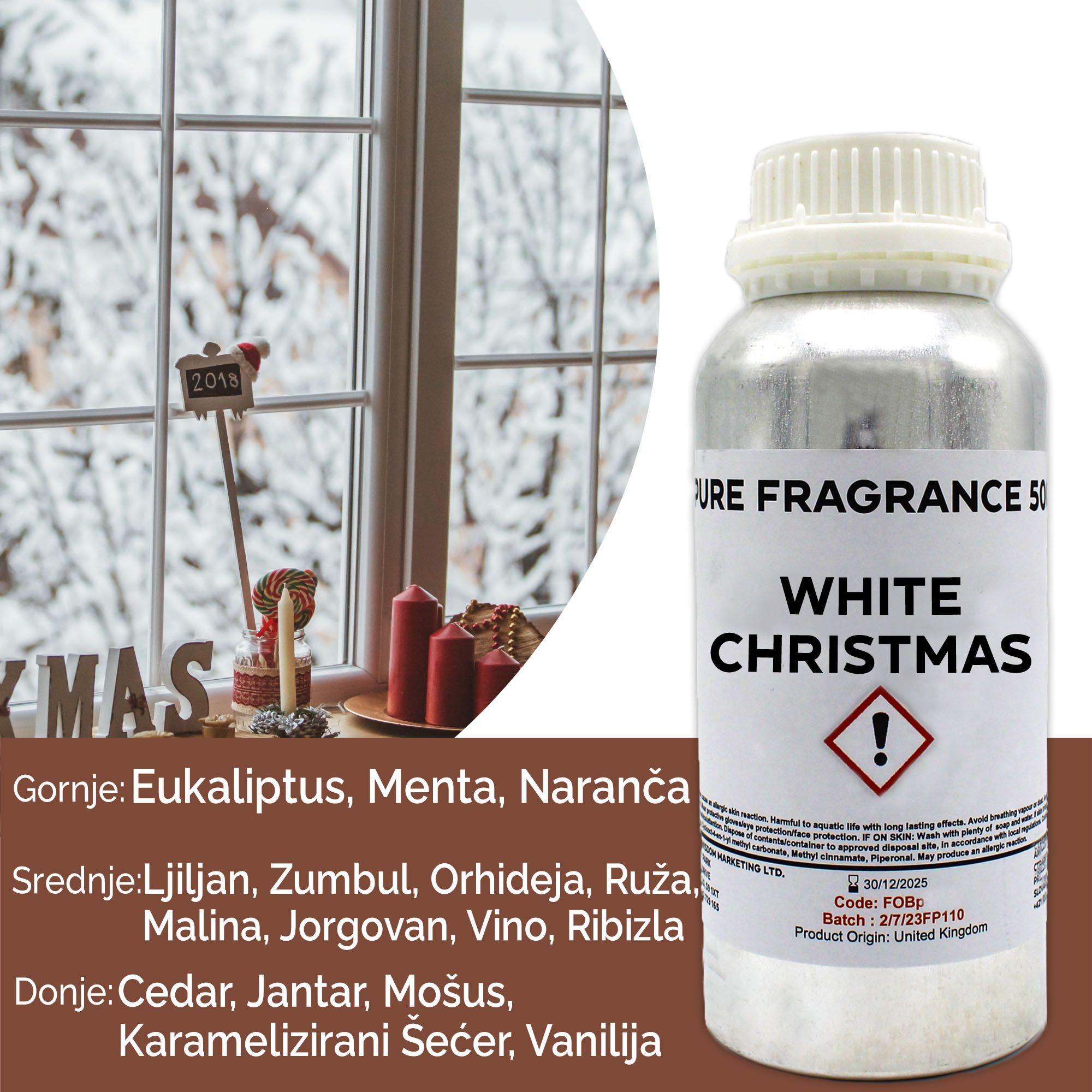 White Christmas Pure Fragrance Oil - 500ml