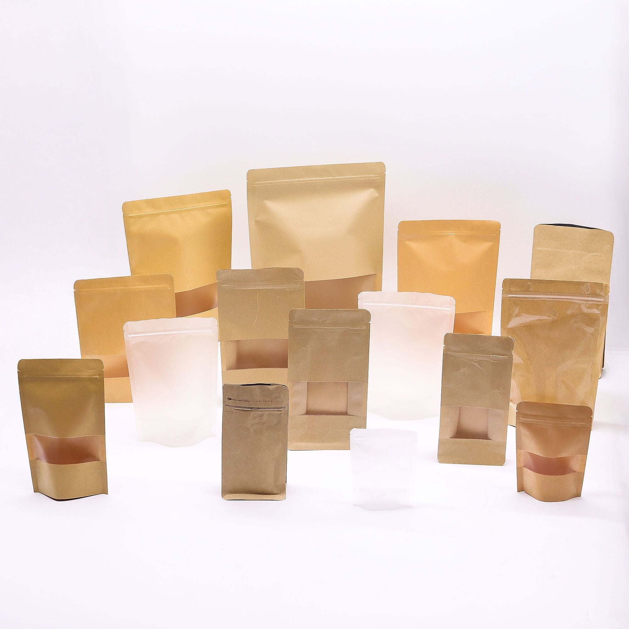 10x Kraft Window Bag 20 x 30 cm