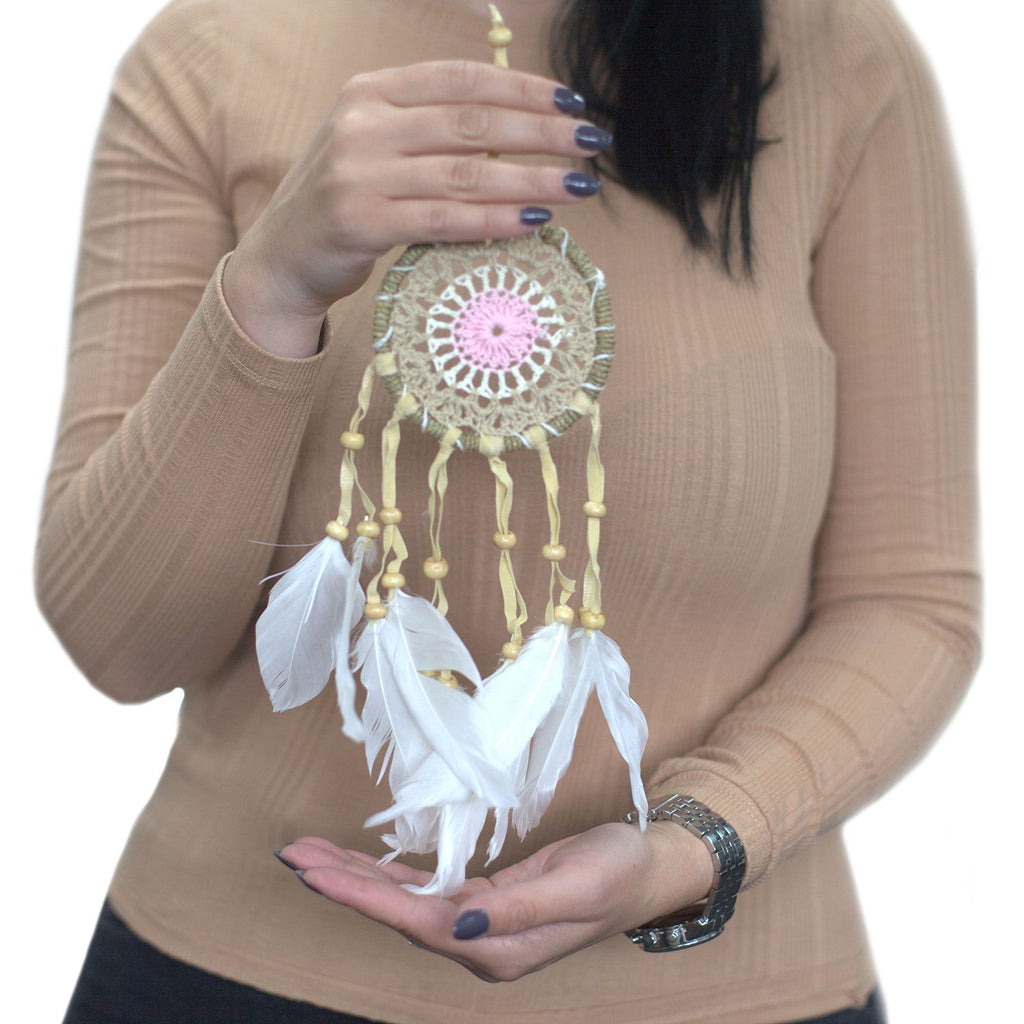 Pastel Pink Macramé Dream Catcher 9cm (asst. colours)