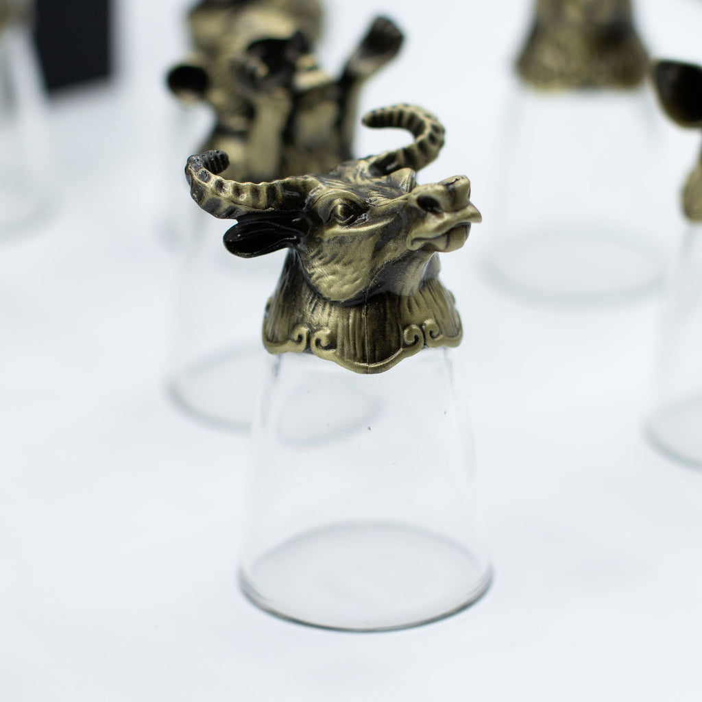 Bottom Up Shot Glasses (25ml) - Forest & Mystical Creatures - Antique Bronze