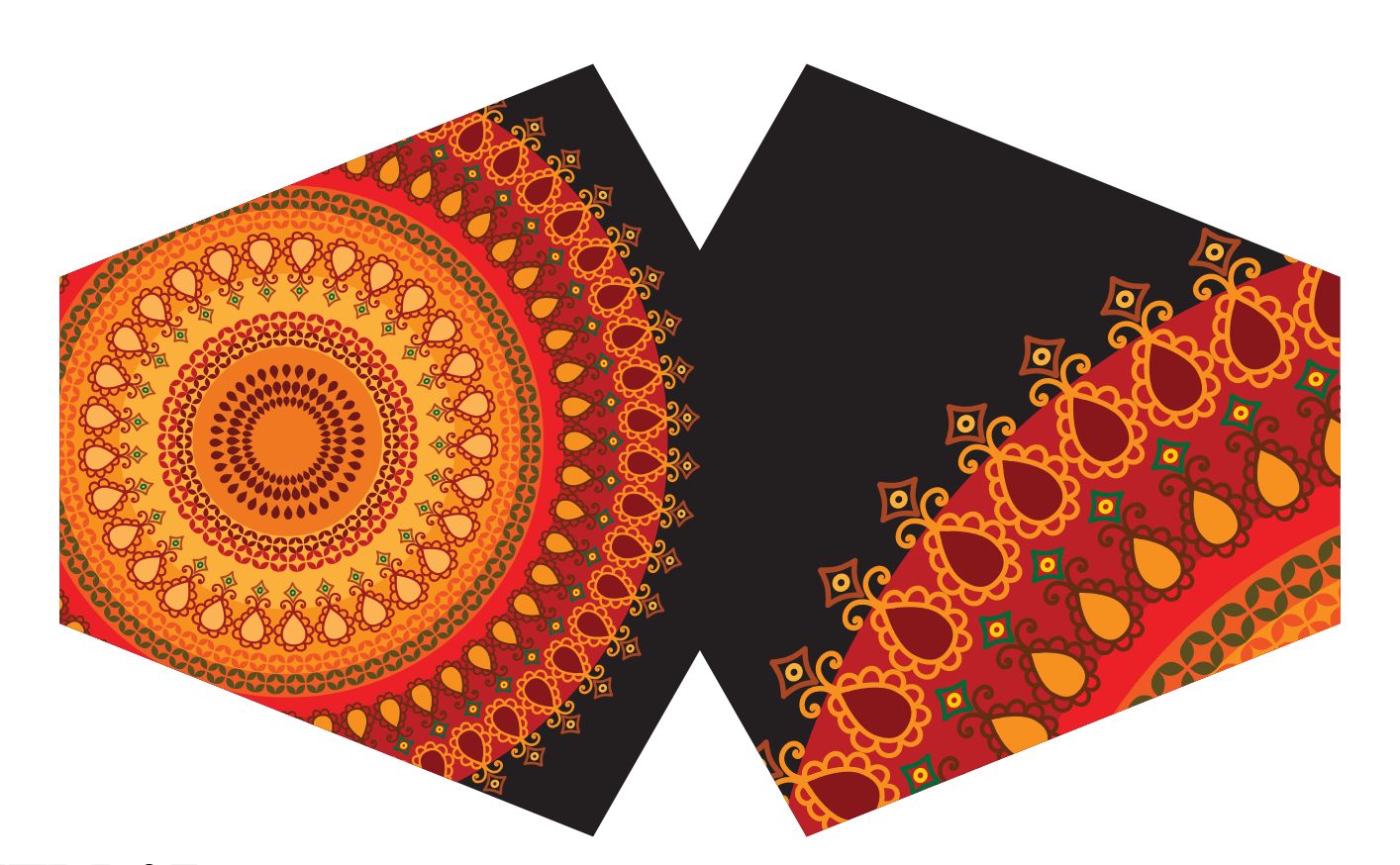 Reusable Fashion Face Covering - Orange Mandala (Adult)