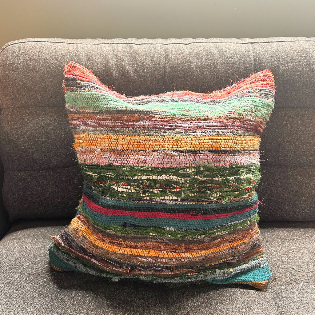 Rag Rug Cushion Covers - 40x40cm - Charcoal Greys