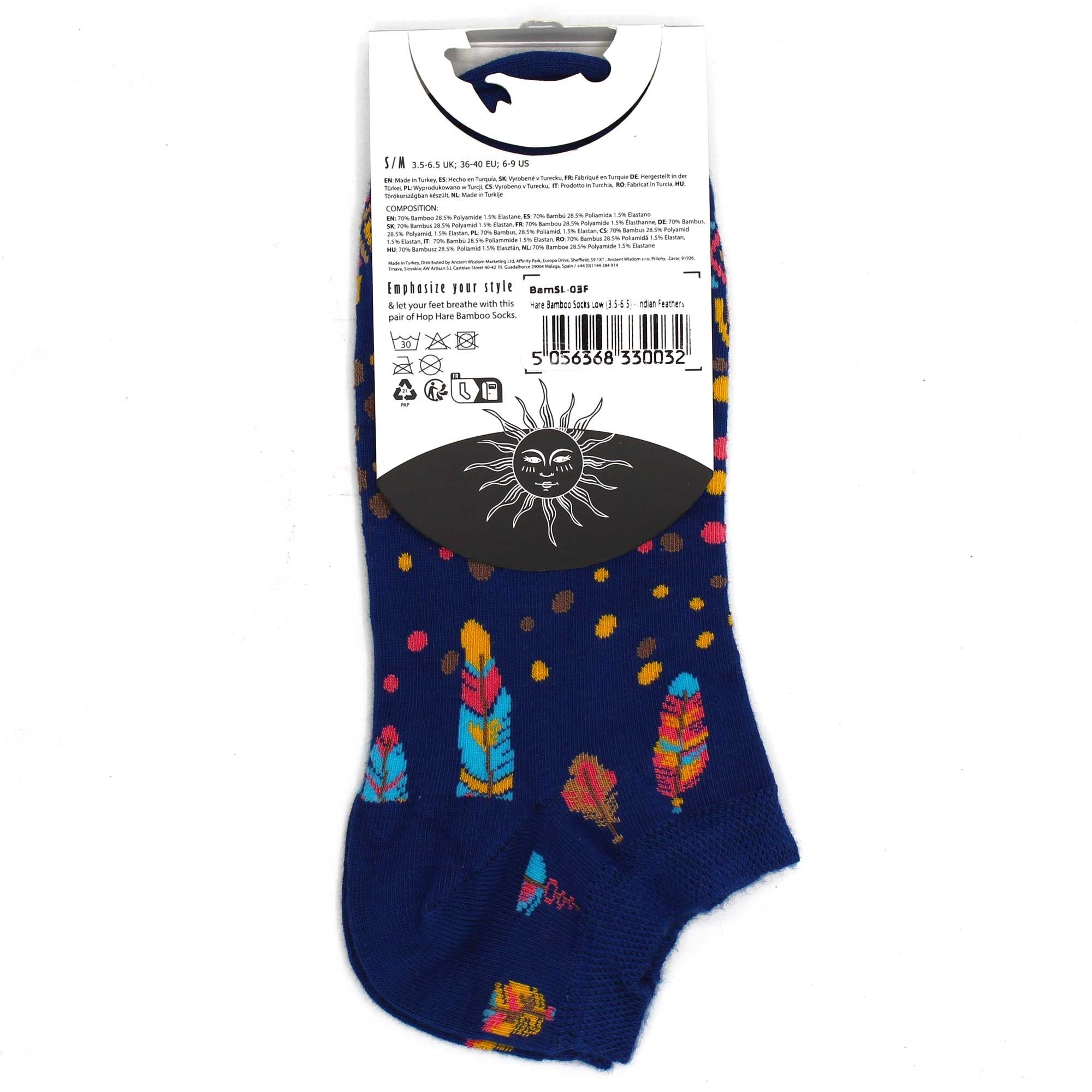 S/M Hop Hare Bamboo Socks Low (36-40) - Indian Feathers