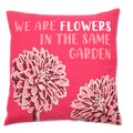 Printed Cotton Cushion Cover - We are Flowers - Olive