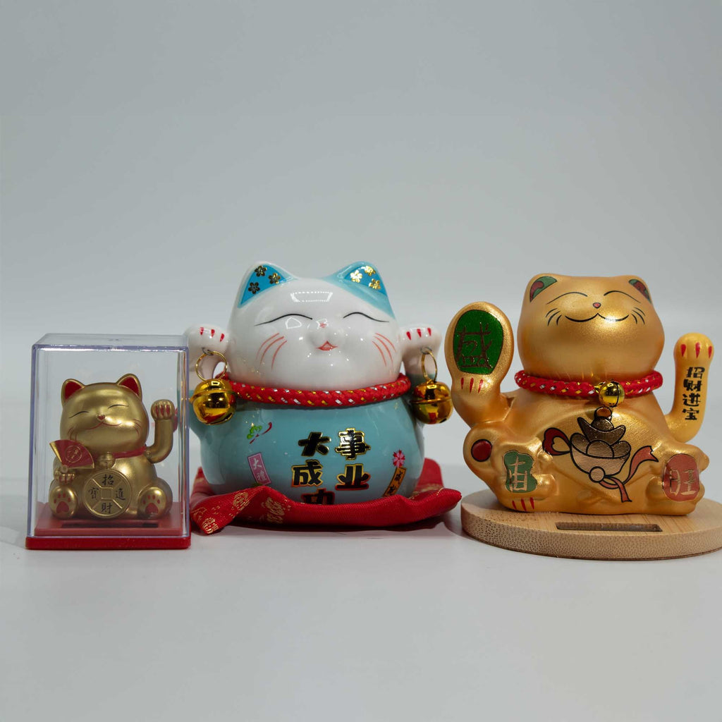 Mini Solar Powered Money Cat in Box - White