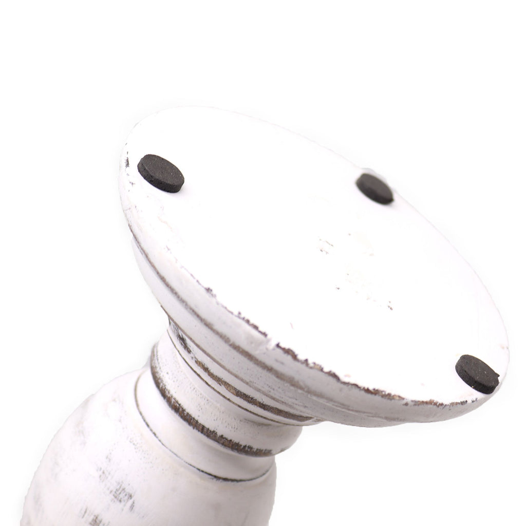 Classic Candle Stand - Whitewash -  23x10cm - Small