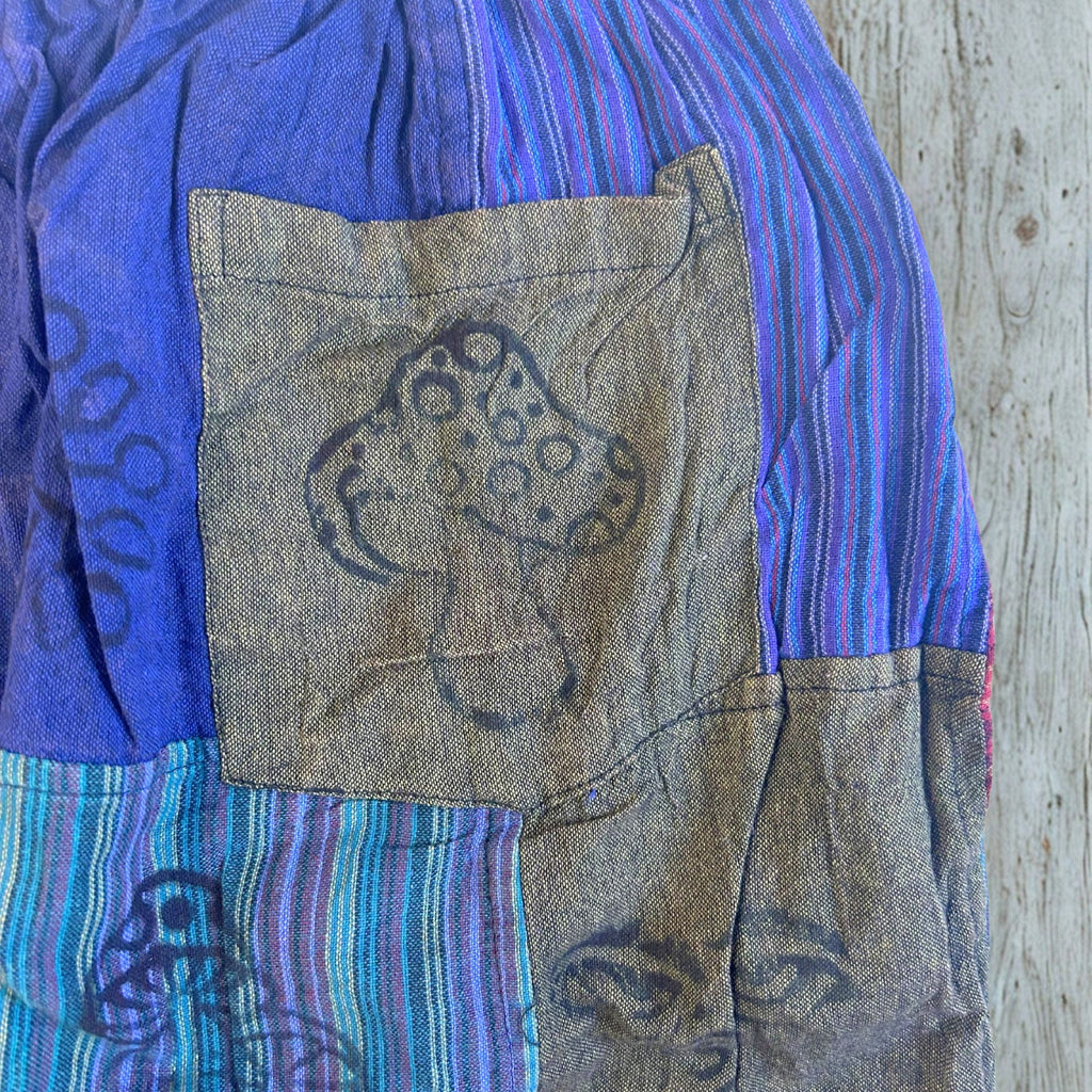 Nomad Sari - Mushroom Pants - Block Print Designs - Purple Tones (105x127cm) S/M