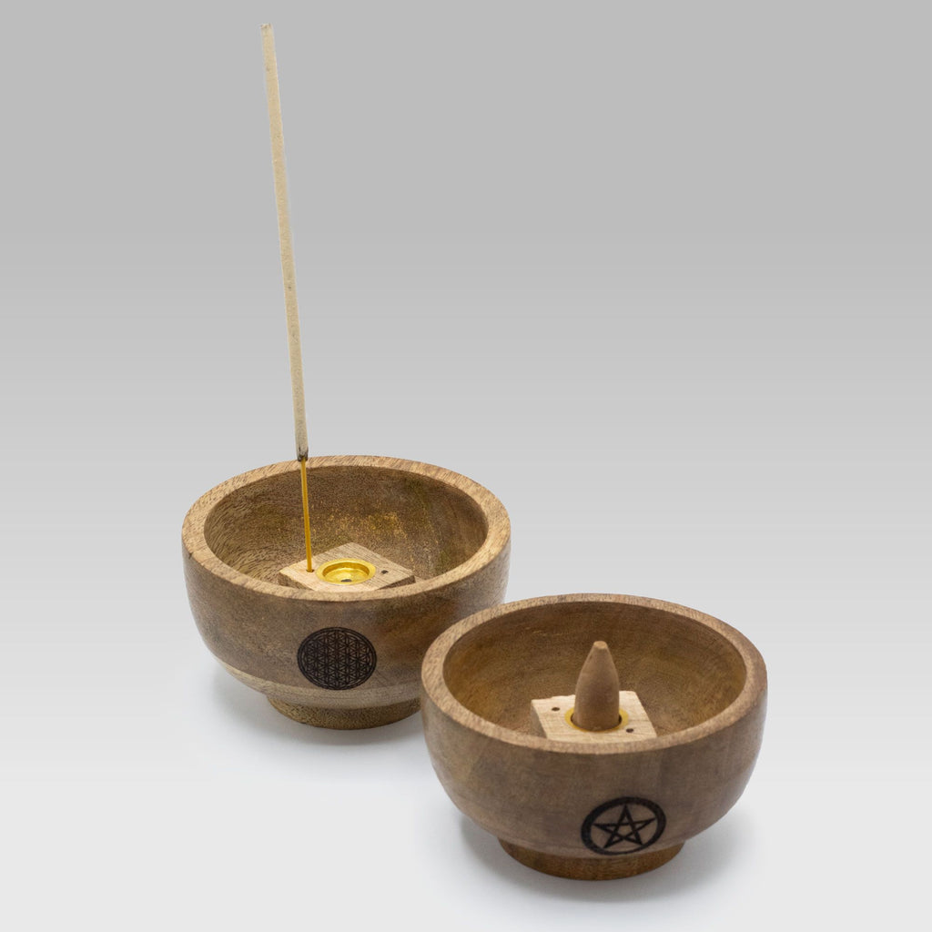 Small Ritual Bowl Incense Cone Holder 11x6.cm - (asst esoteric)