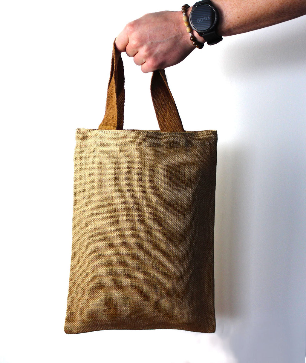 Jute Tote Bag - Green Colour Handle