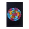 Single Cotton Bedspread + Wall Hanging - Black Hamsa 130cm x 200cm