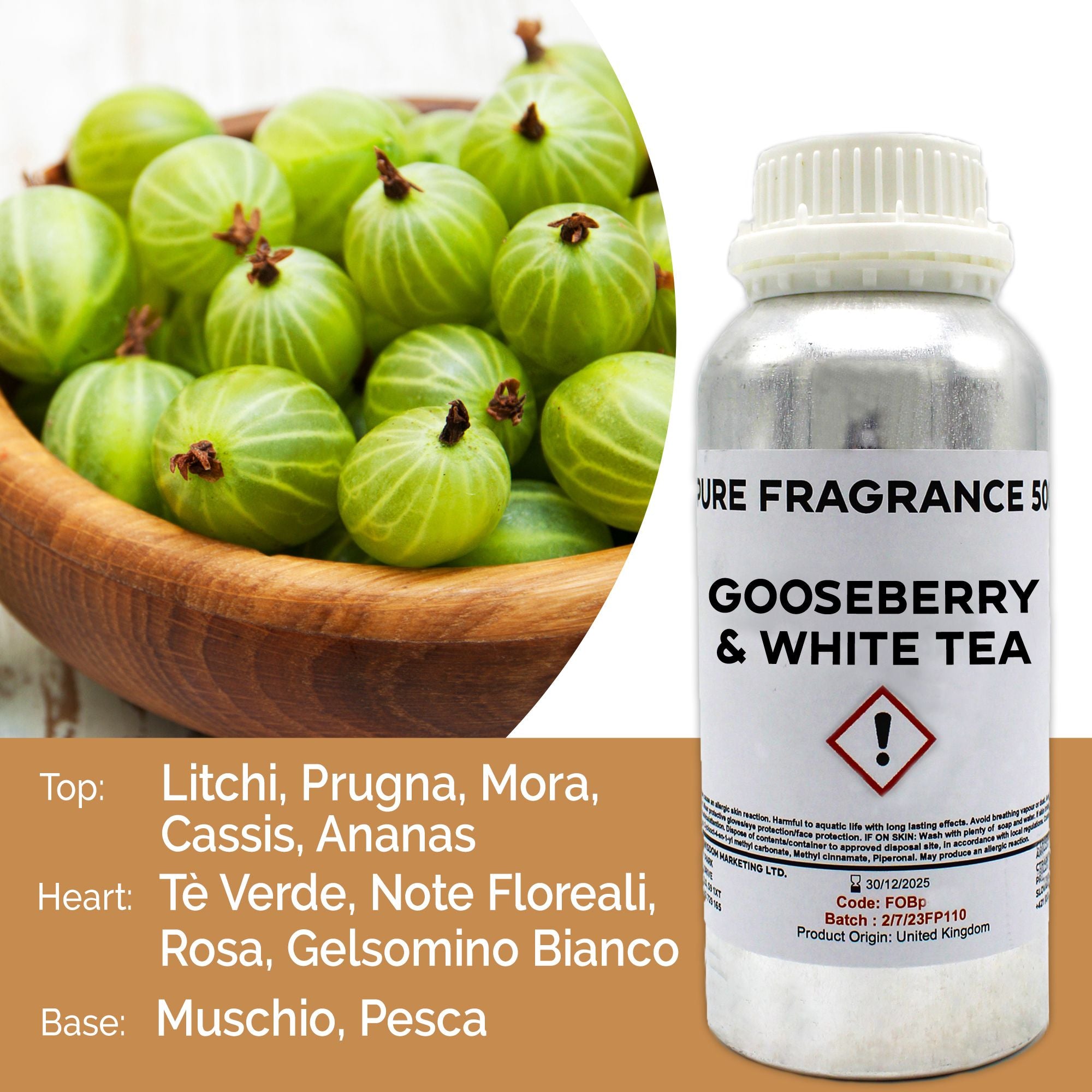 Gooseberry & White Tea Pure Fragrance Oil - 500ml