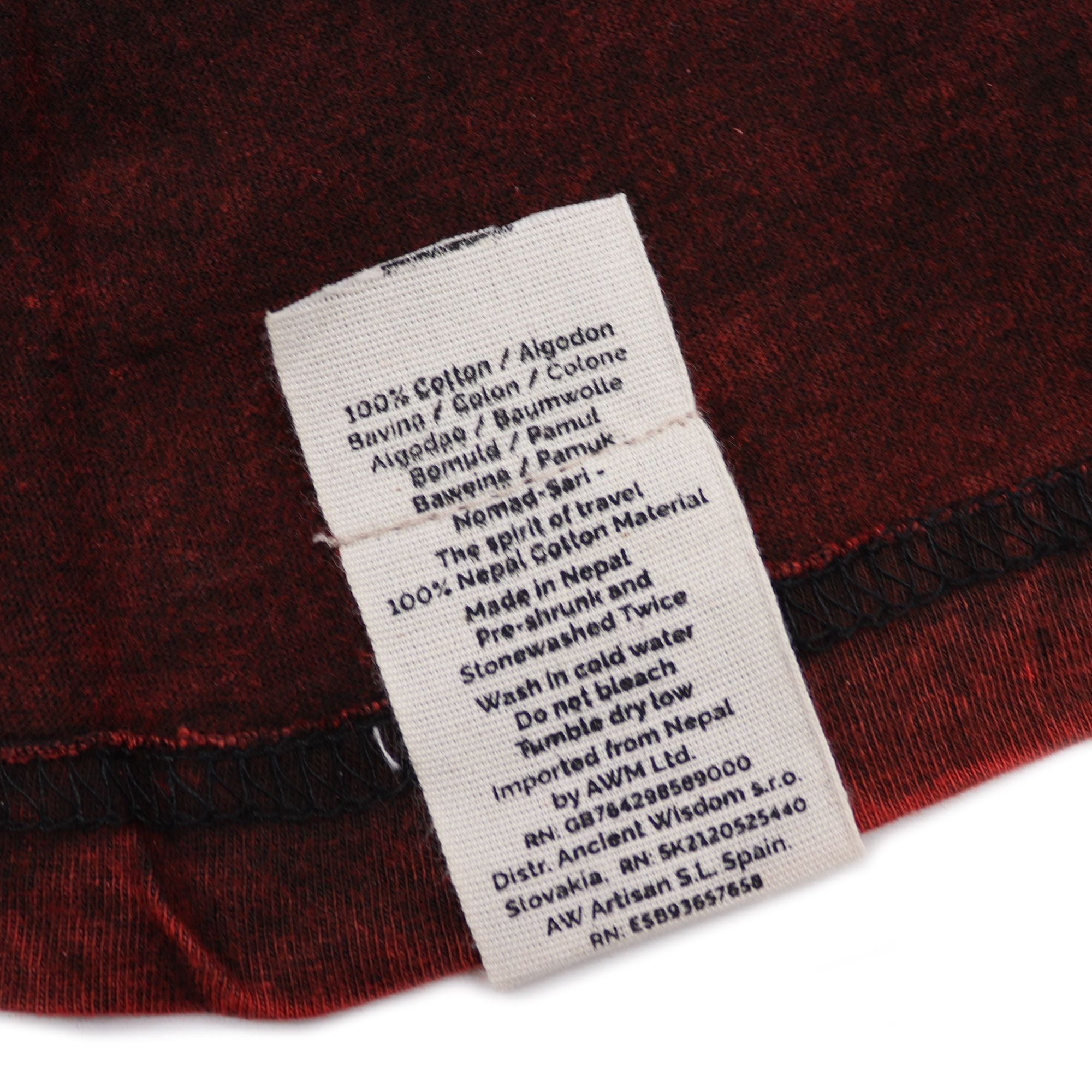 Large Stone Washed Teashirt - Mandala - Maroon