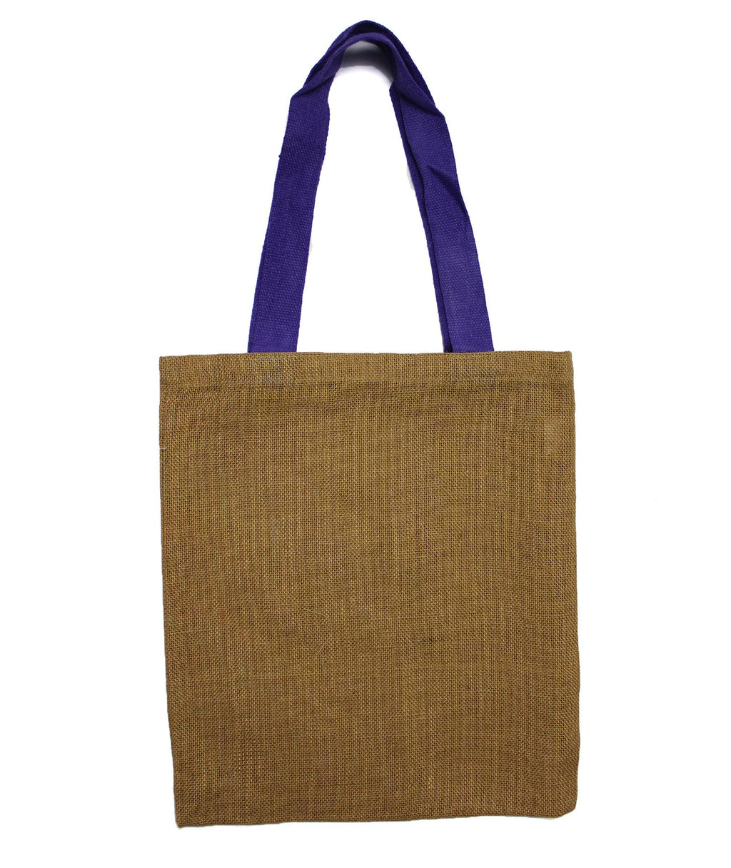 Large Jute Tote Bag - Brown Colour Handle