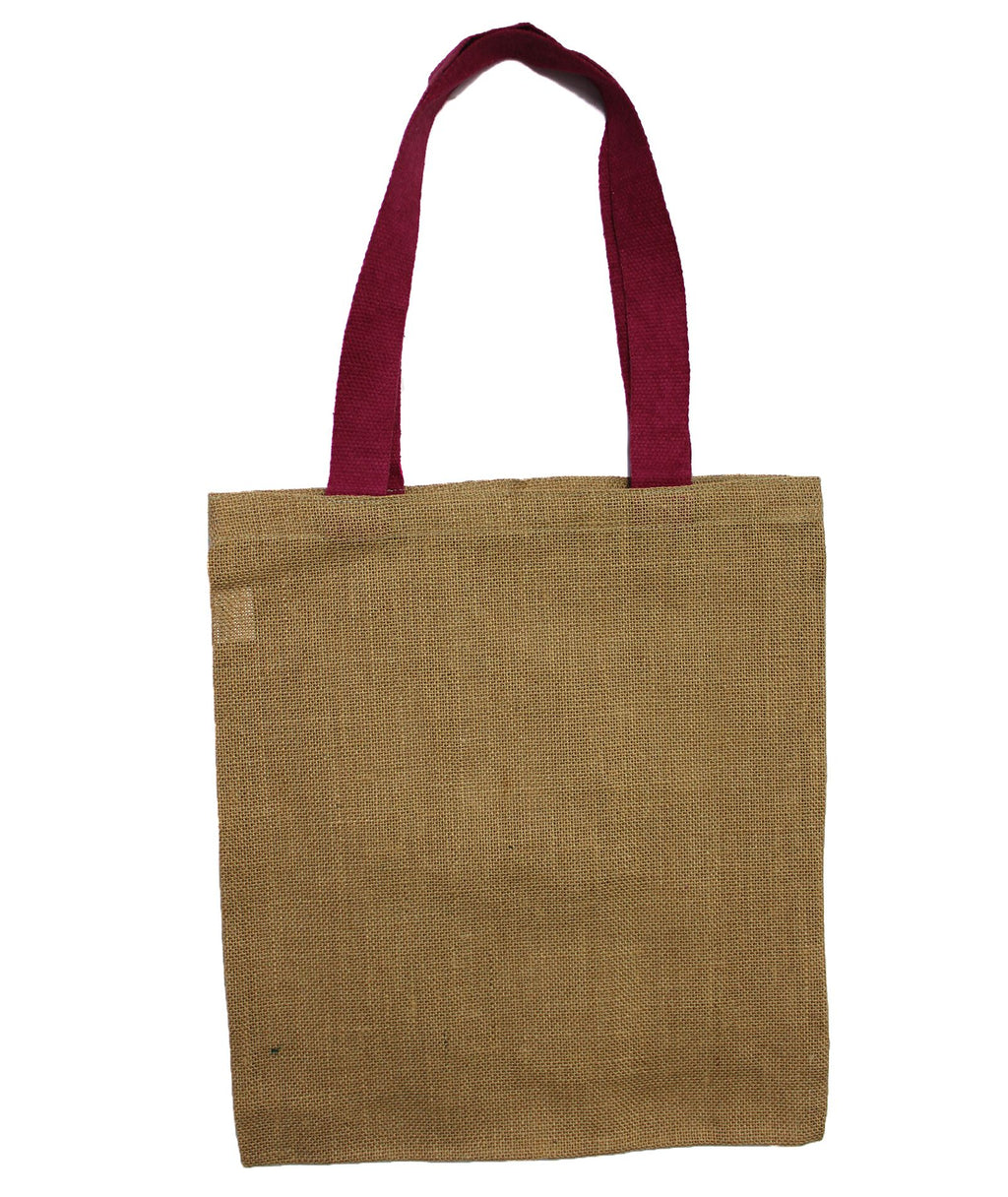 Large Jute Tote Bag - Brown Colour Handle