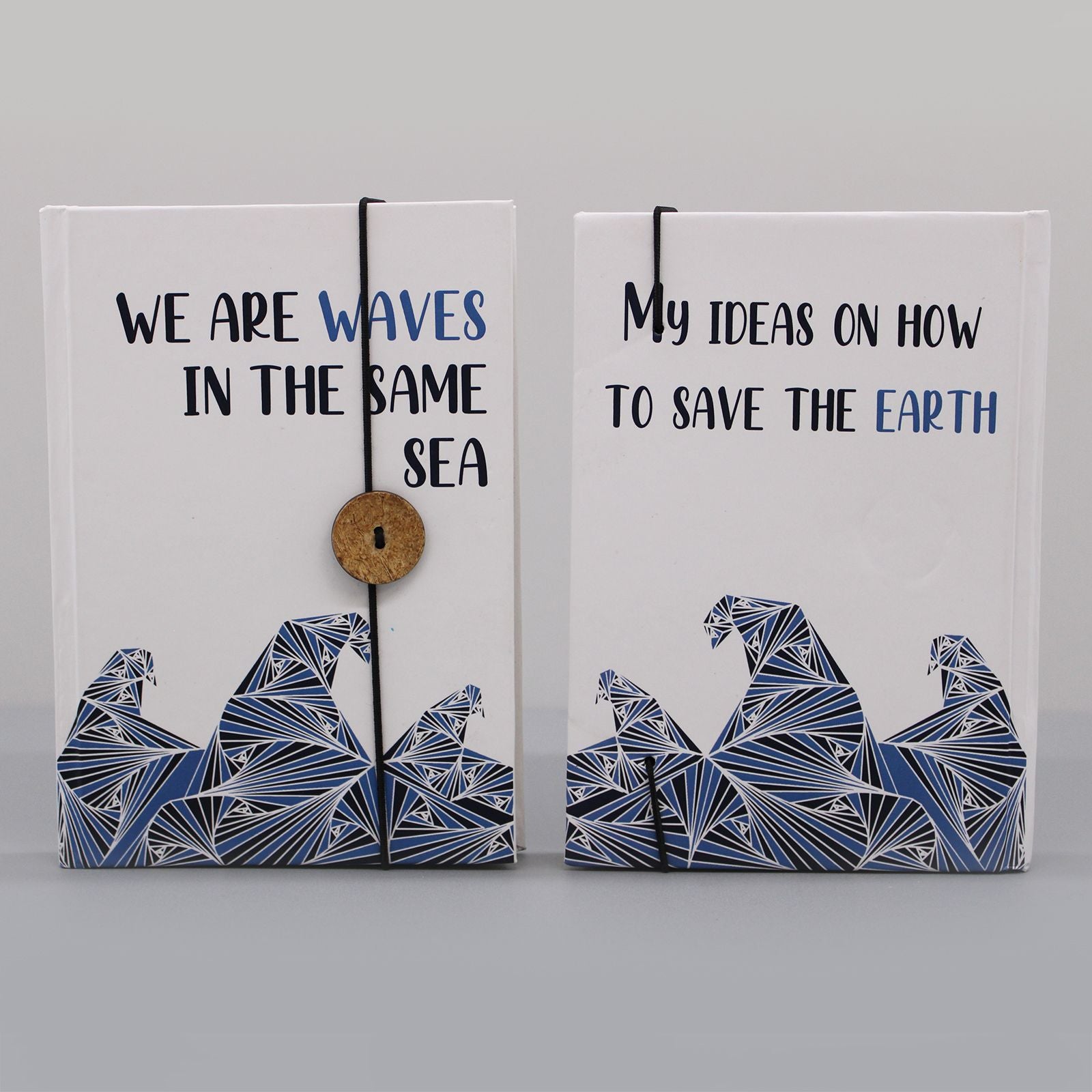 Small Notebook with strap - Waves in the same sea