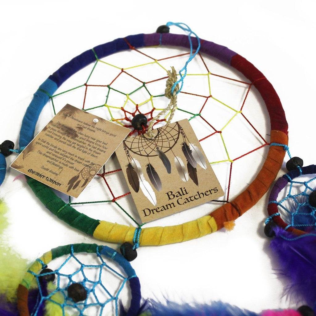 Bali Dreamcatcher - Small Round - Black/White/Red