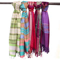 Large Indian Boho Scarves - 75x180cm - Random Purples