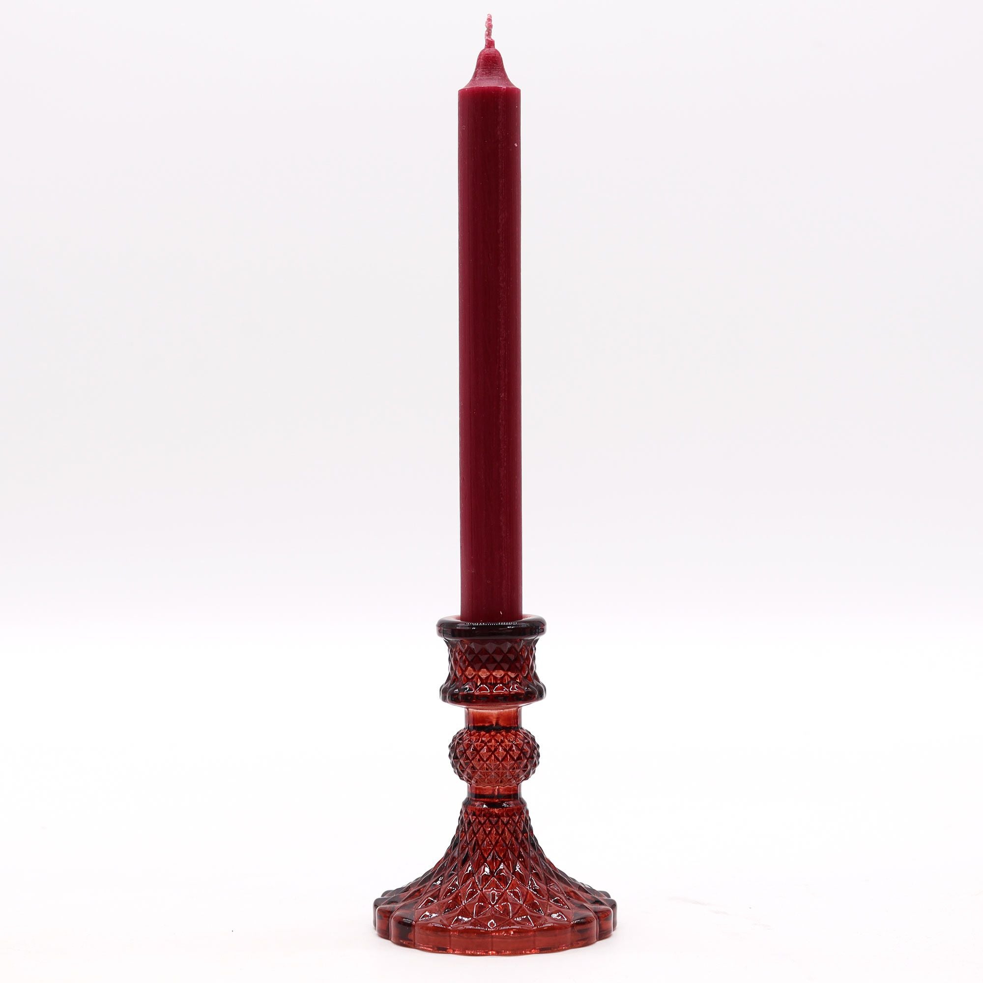 Set of 2 Vintage Dinner Candle Holder - Vampire Red