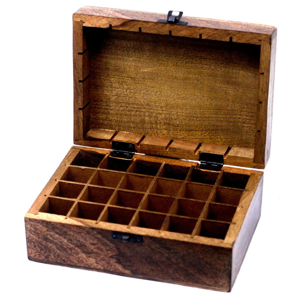 Aromatherapy Floral Carved Box (Holds 24 bottles)