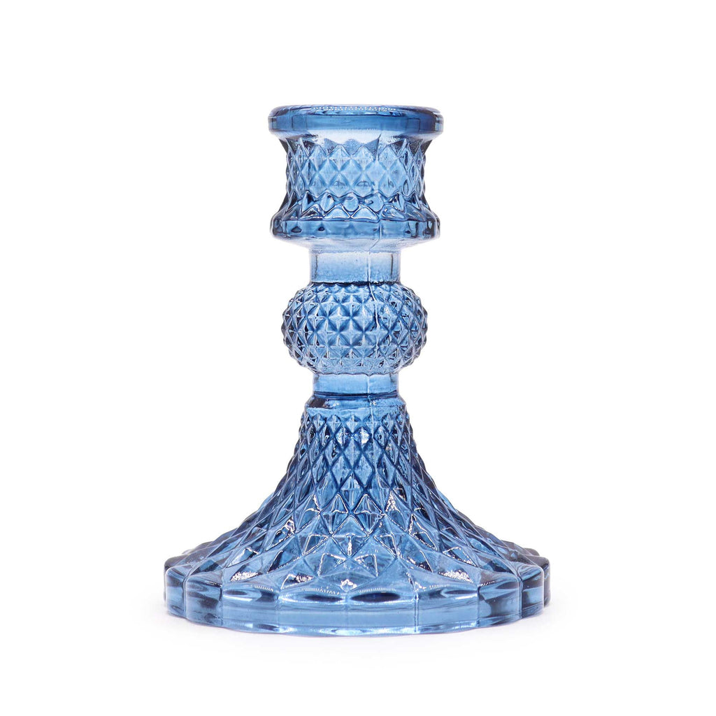Set of 2 Vintage Dinner Candle Holder - Royal Blue