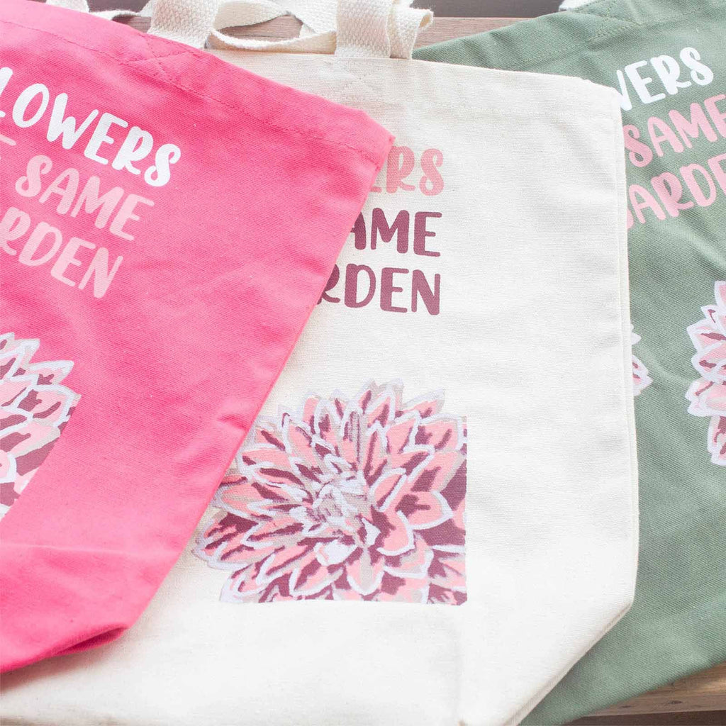 Printed Cotton Bag - We are Flowers - Olive