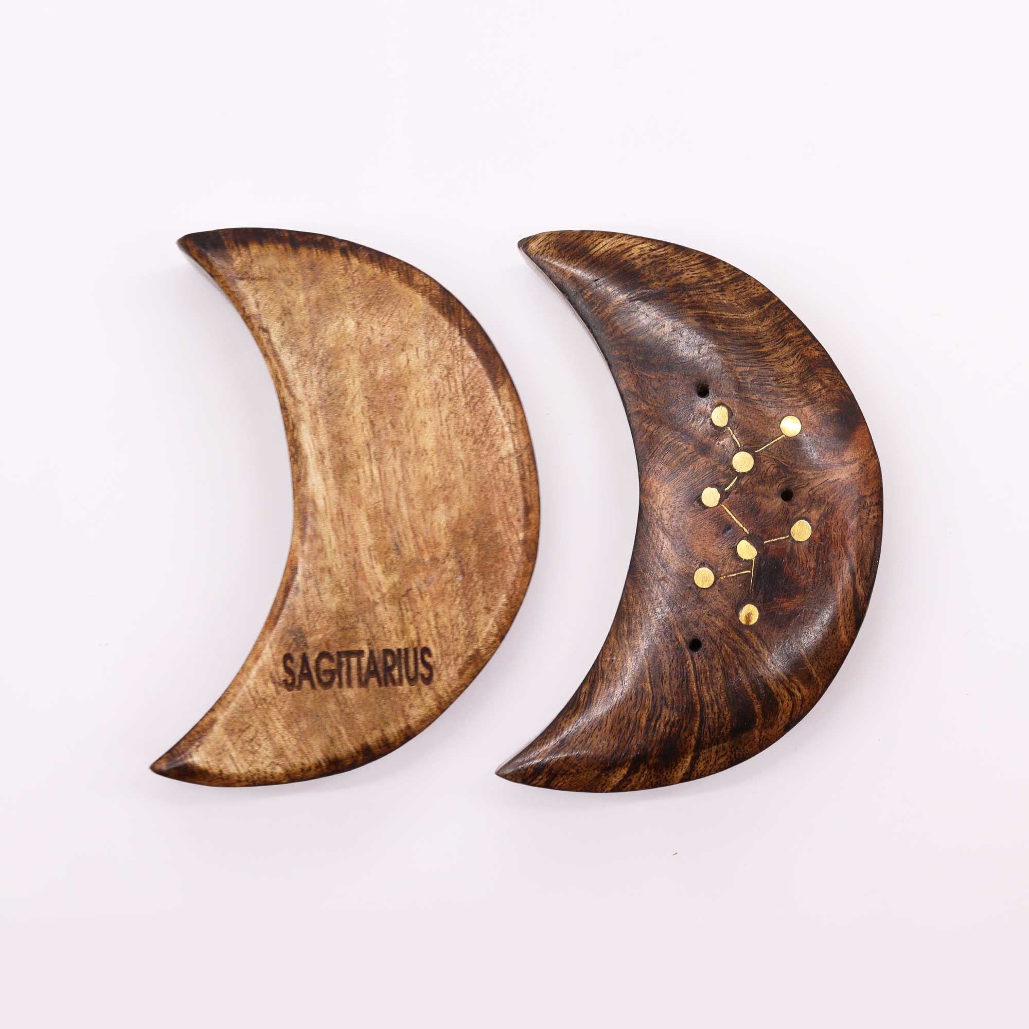 Engraved and Brass Zodiac Sign Incense Burners - Moon