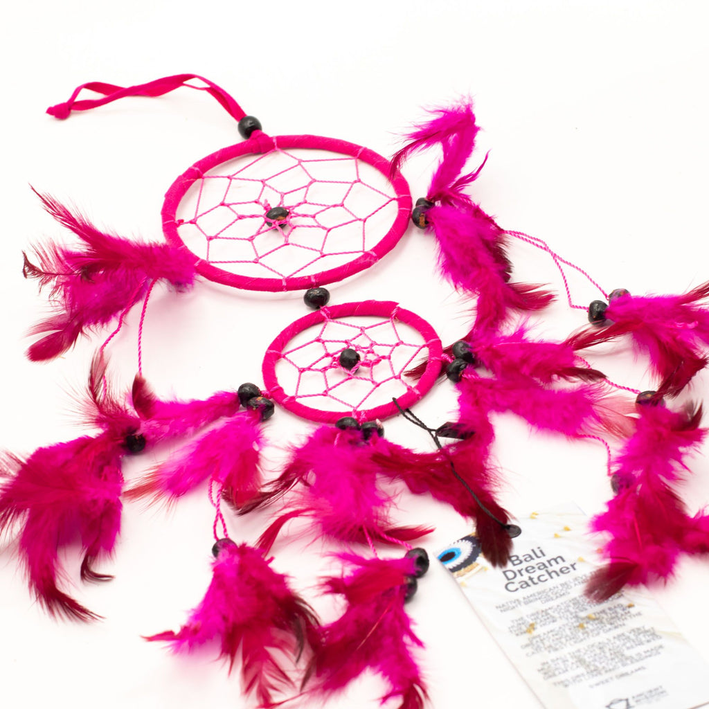 Bali Dreamcatcher - Medium Round - Turq/Pink/Purp