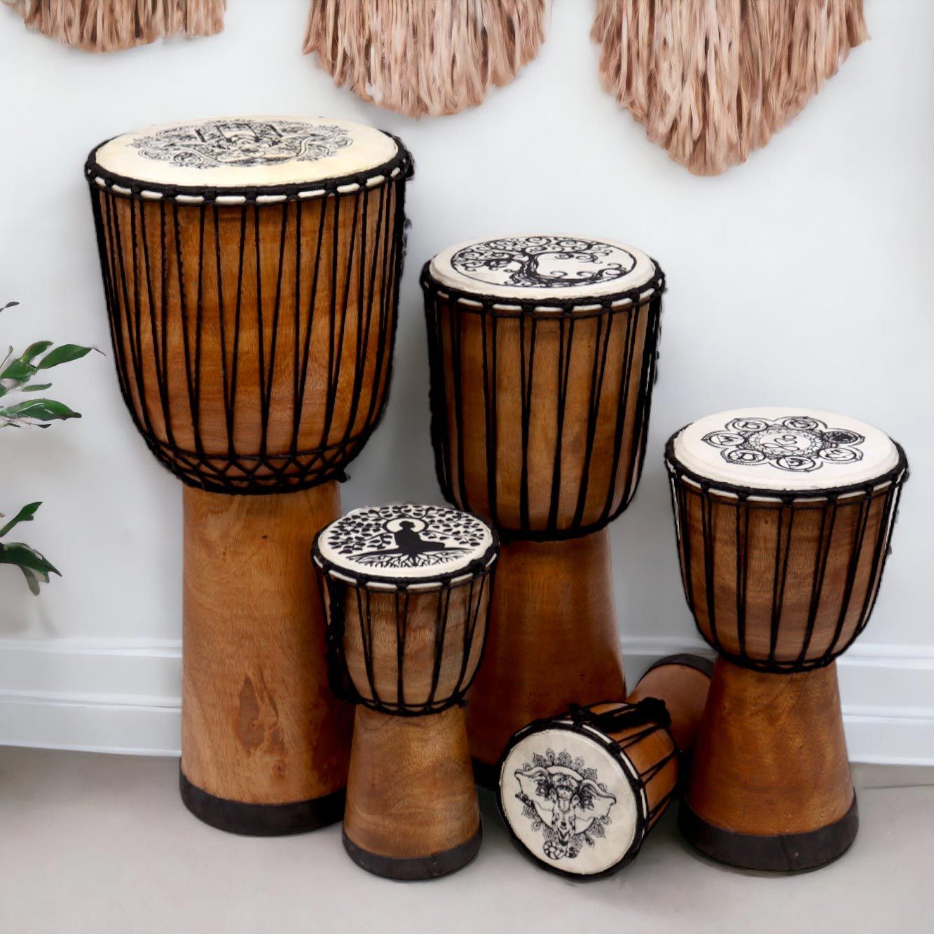 Handmade Wide Top Djembe Drum - 25cm