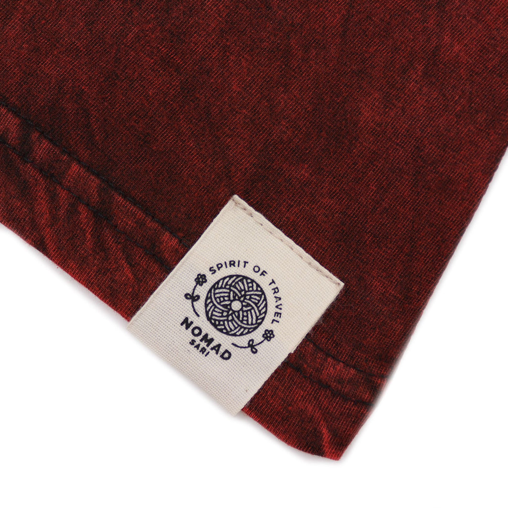 Medium Stone Washed Teashirt - Mandala - Maroon