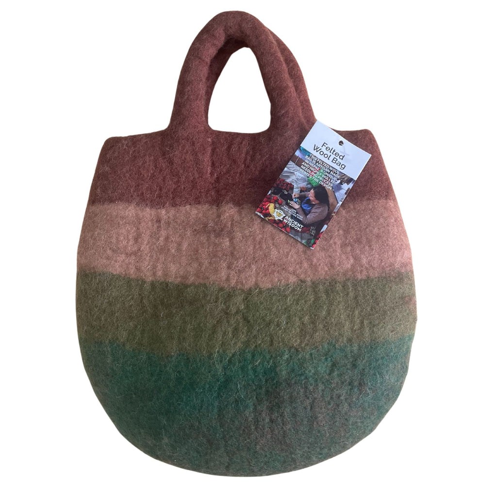 Mushroom Garden Felted Bag - 35x27cm